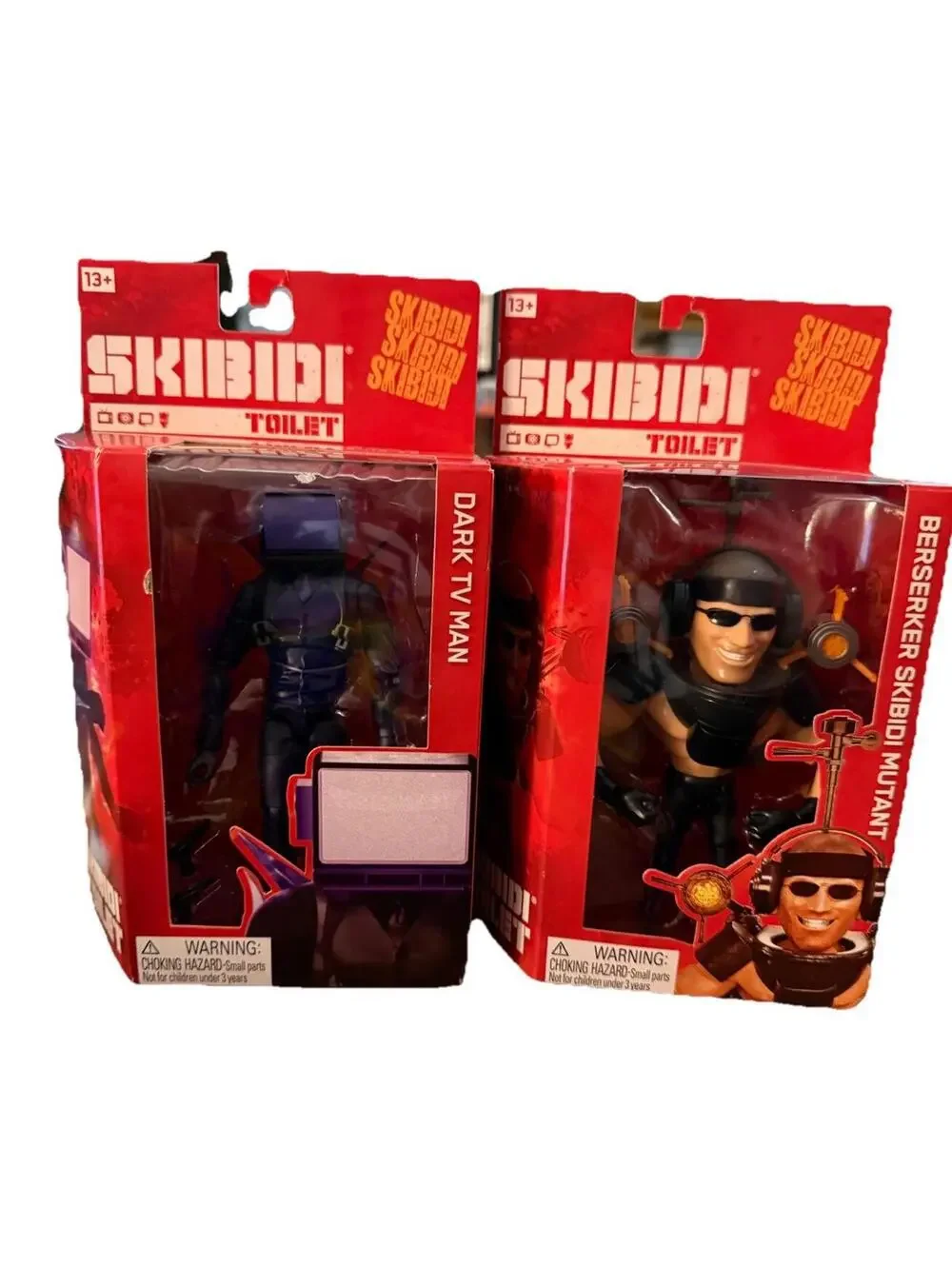 Lot Of TWO Skibidi Toilet Deluxe Figure Series Dark TV Man And Berserker Skibidi